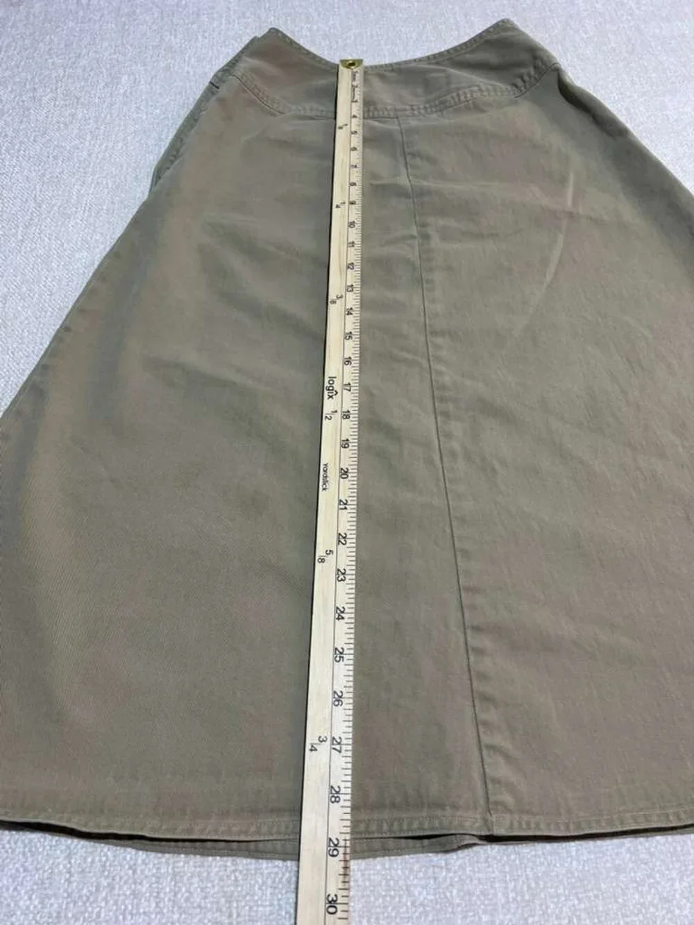 Vintage Banana Republic Khaki A-Line Midi Skirt - Picture 6 of 7